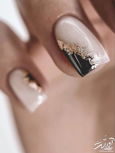 طراحی ناخن با ورق طلا